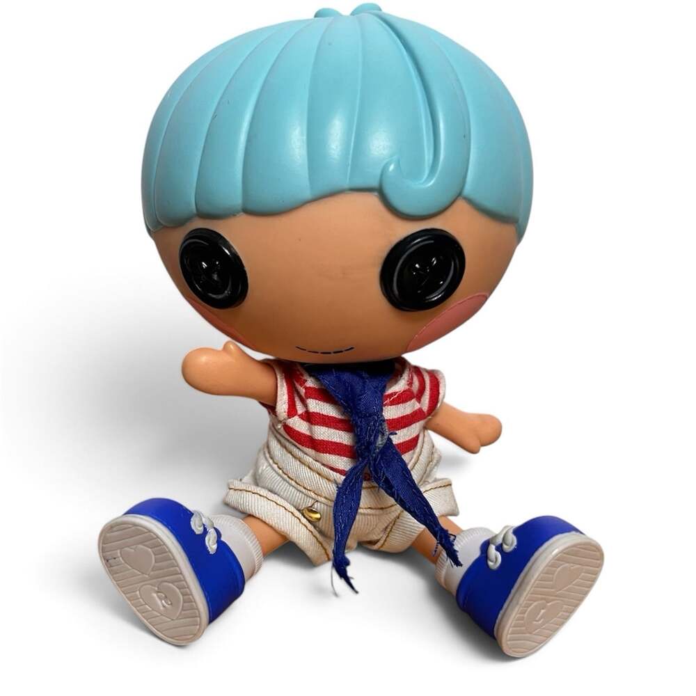 Lalaloopsy Littles Matey Anchors Doll MGA 2011 Blue Hair Sailor Outfit Boy 7"